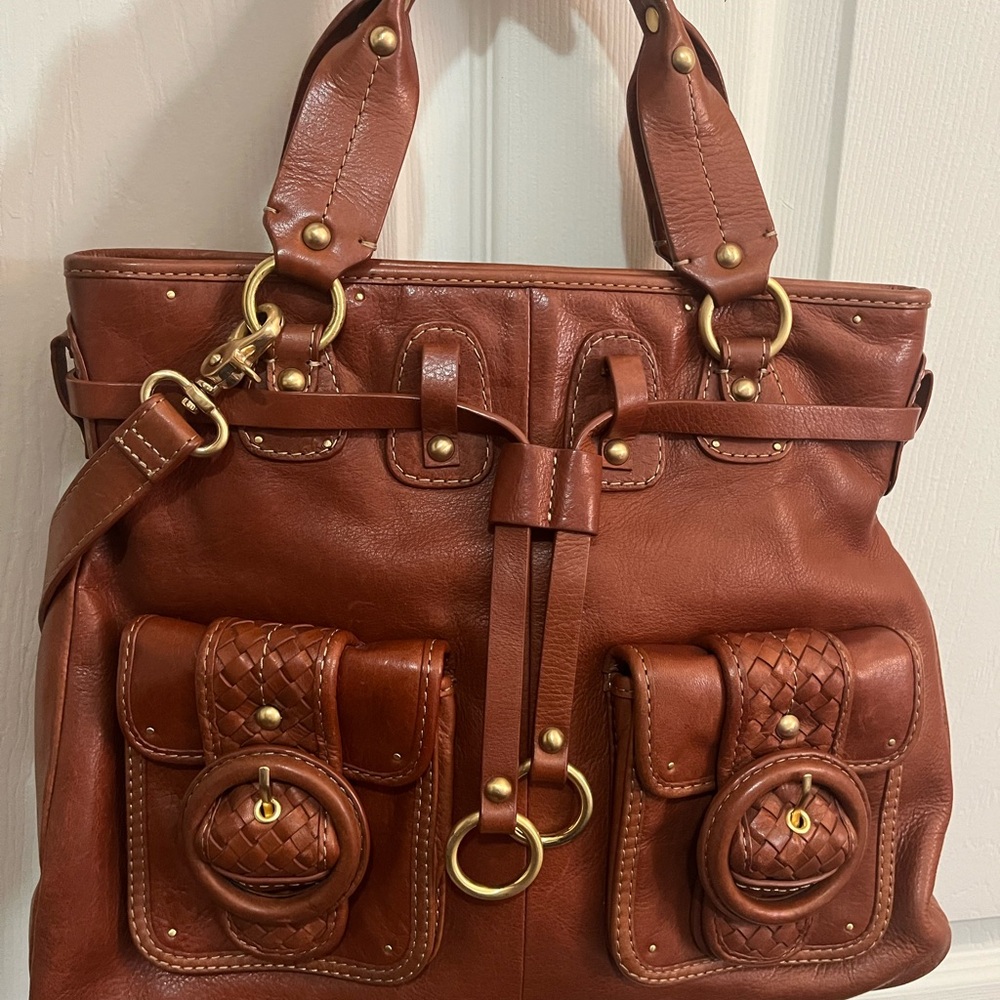 Elliot Luca Large "Estella" Brown Leather
Cinch Shoulder/Handbag